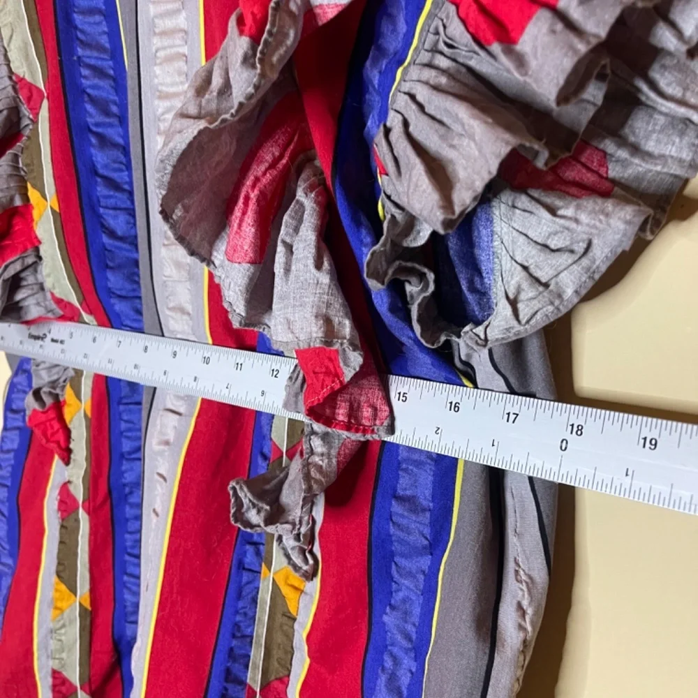 Colorful Striped Ruffle Blouse - Picture 4 of 7